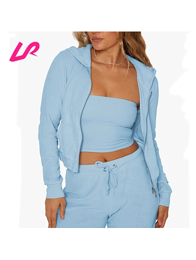 Upgrade your activewear with a crop zip hoodie. Our trendy and comfortable hoodies provide a flattering fit and easy movement. Available in a range of colors and sizes, shop now and elevate your activewear game with a crop zip hoodie.